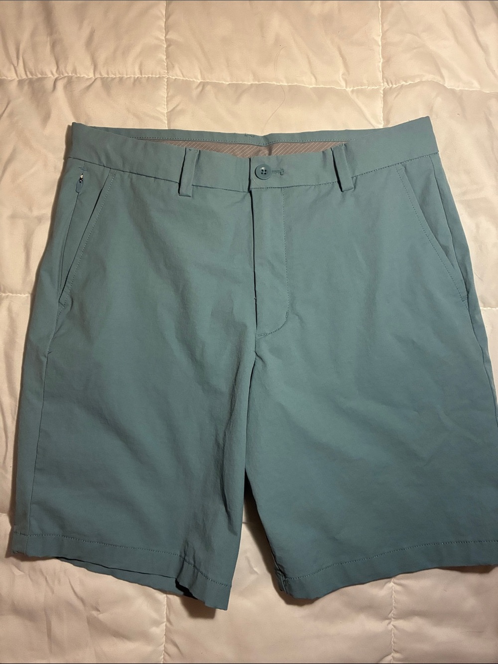 Vineyard Vines On the Go Men's Teal Flat Front Performance Shorts Size 30